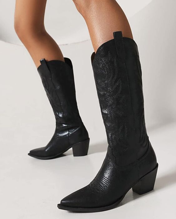 Buty damskie kozaki kowbojki przebranie kowboj 41, 42 czarne