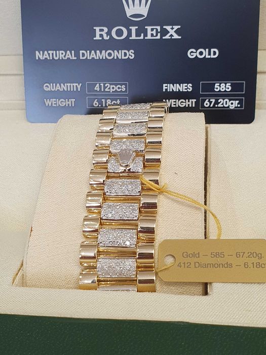 ZŁOTA BRANSOLETKA 585 Waga-67.1 gr.Z Diamentami-412szt,Ręcznie Robiona