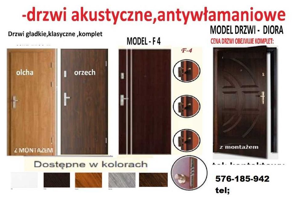 Drzwi do mieszkania WEJŚCIOWE, zewnętrzne z MONTAŻEM, antywłamaniowe