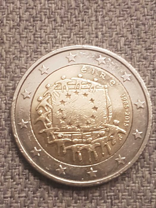 Moeda 2€ Irlanda 30 Anos Bandeira União Europeia