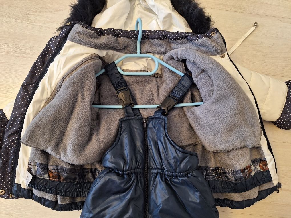 Зимова курточка з комбінезоном на дівчинку 1.5-3 років