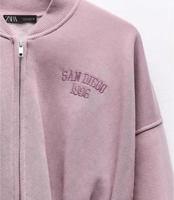 Костюм zara ліловий на флісі худі на замку змійці рожевий