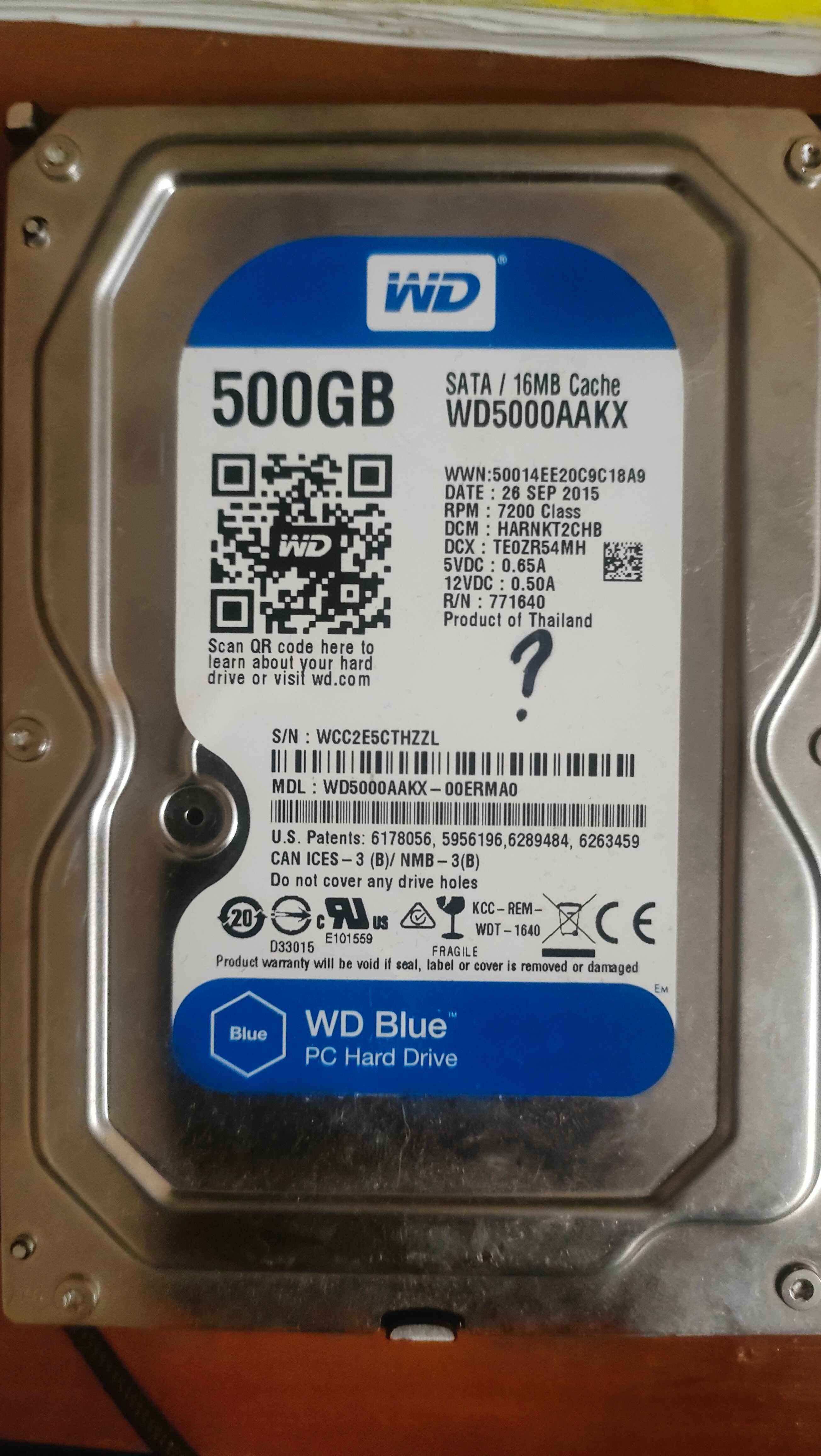 Жесткий диск WD 500Gb WD5000AAKX
