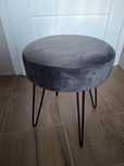 Taboret welurowy ciemny szary