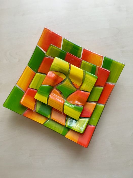 Набор блюд (фруктовниц) из цветного стекла, 3 шт Италия