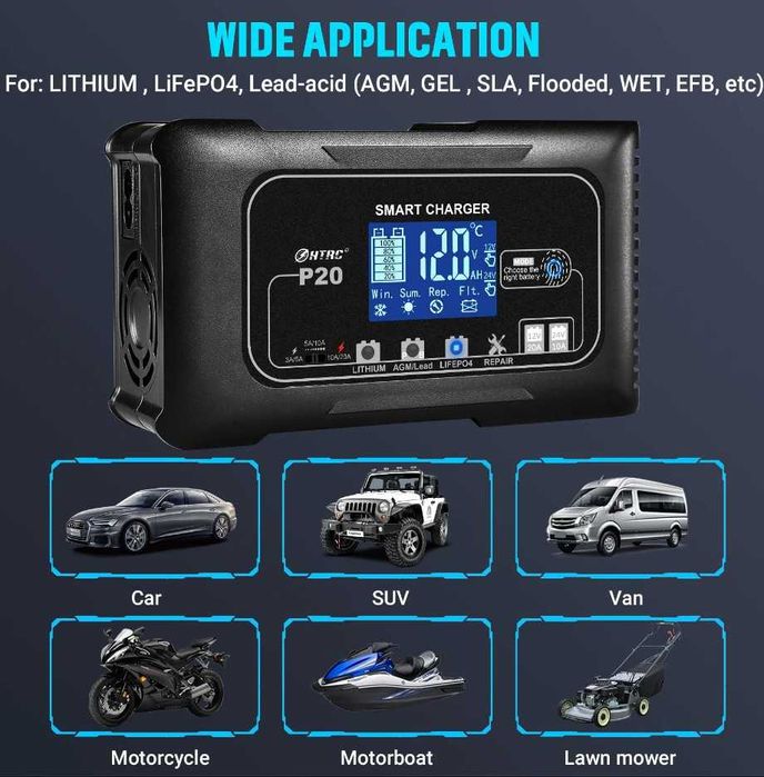 Автозарядка HTRC 20A Обновленная версия 2025