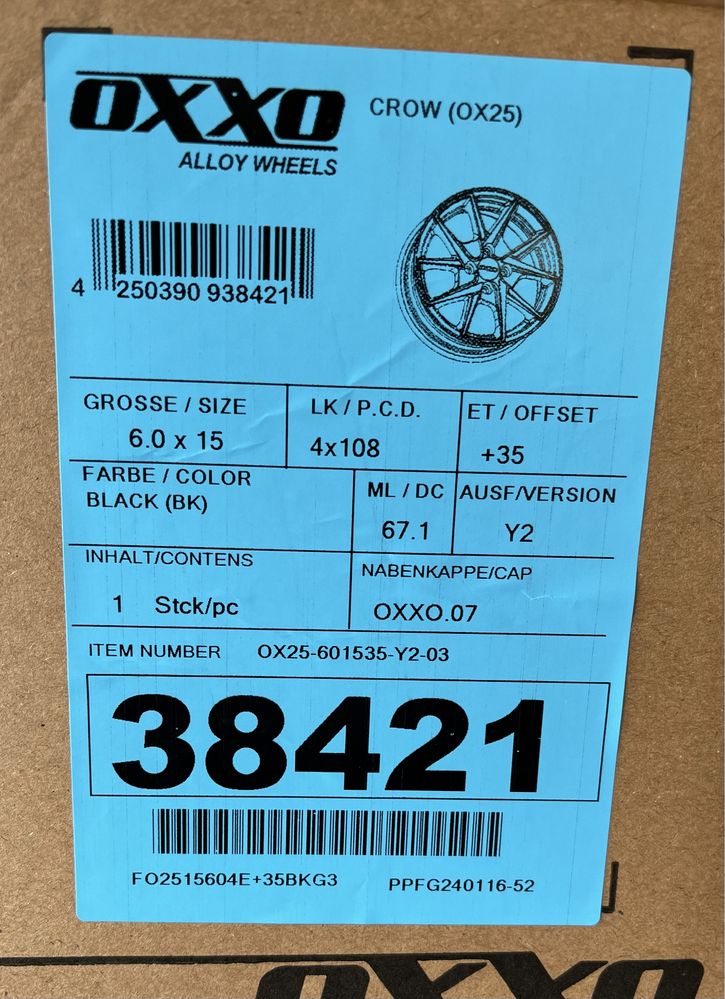 Alufelgi 15 Ford Fiesta B Max Transit Tourneo 4x108 Nowe Felgi