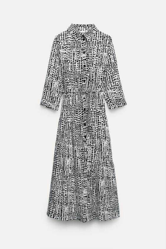 Довга сукня zw collection із принтом від zara