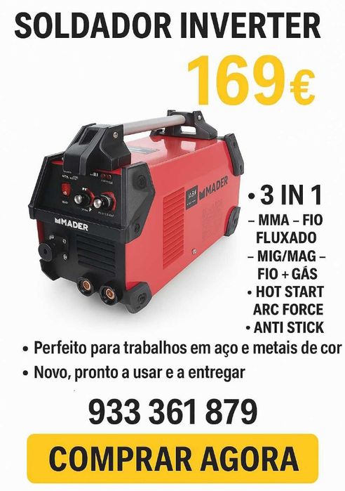 Soldador 3 em 1 Inverter 140A mma mig MSG (novo na caixa)