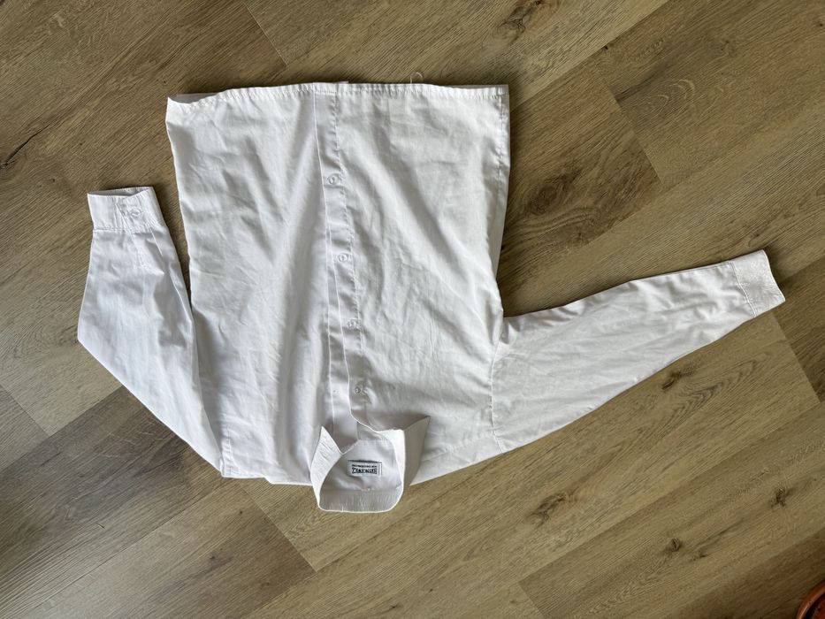 Koszula biała galowa 116 kołnierzyk dlugi rękaw chłopięca