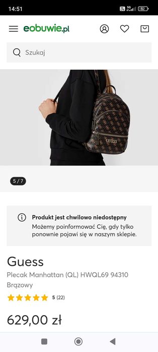 Oryginalny! plecak Guess Manhattan