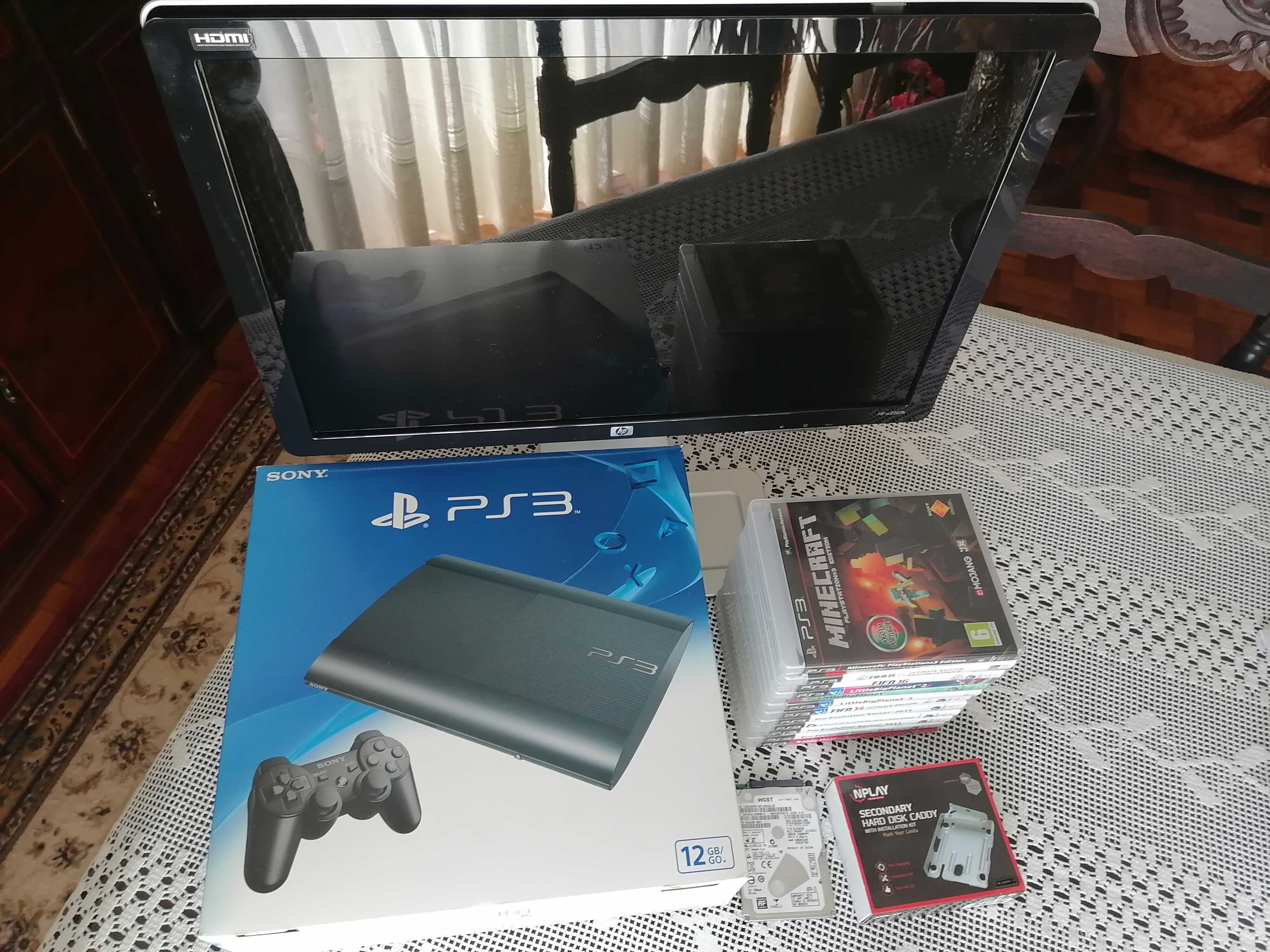 Playstation3 - HD500Gigas - 12 Jogos - Monitor 22' HD HP W2207H