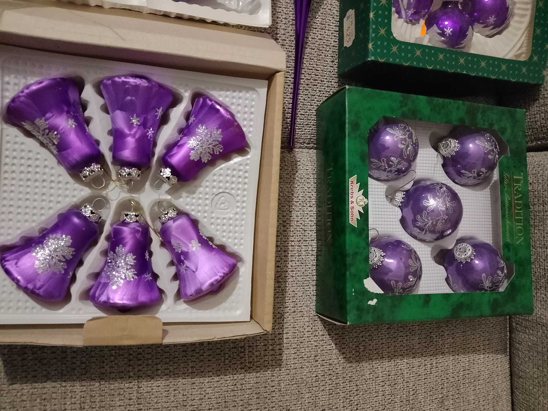 Ozdoby swiąteczne, choinka w kolorze  fioletu