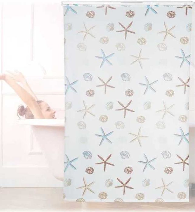 Stylowa roleta prysznicowa z motywem morskim RELAXDAYS 120X240