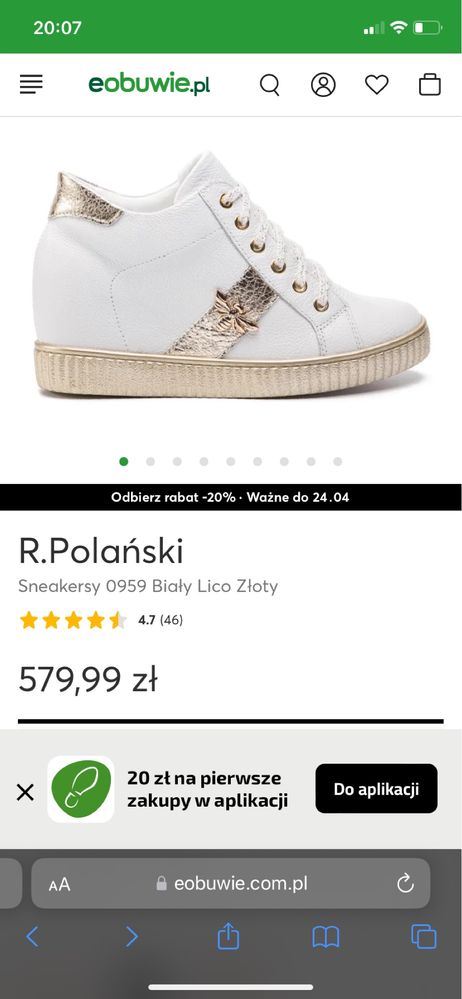 Sneakersy skórzane Lewski rozm 39