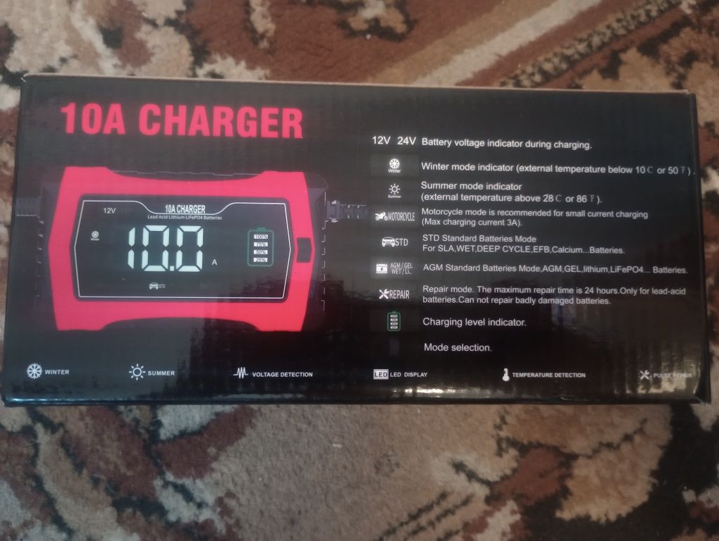 Зарядка авто аккумулятора 10А
