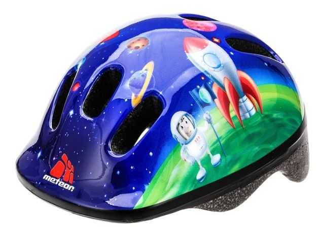 Dziecięcy kask rowerowy Meteor rozmiar S (48-52cm) wzór kosmonauta