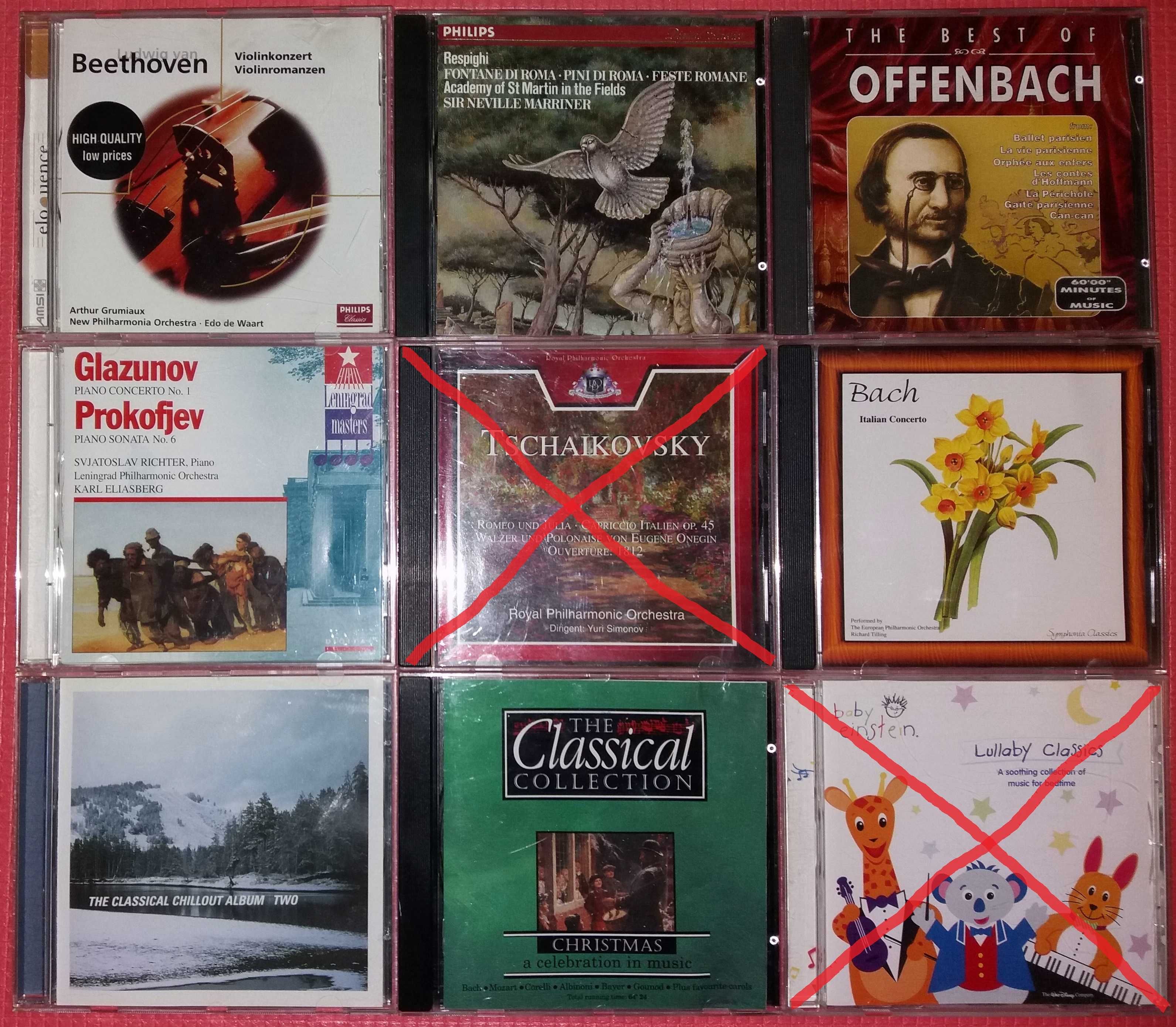 CD Класична музика Бетховен Peспиги Оффенбах Глазунов Бах Прокофьев