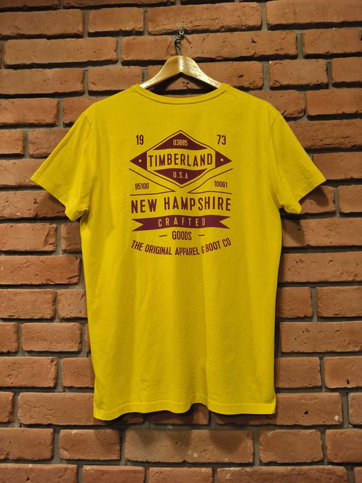 Koszulka Timberland Duże Logo T-Shirt Nadruk Żółta