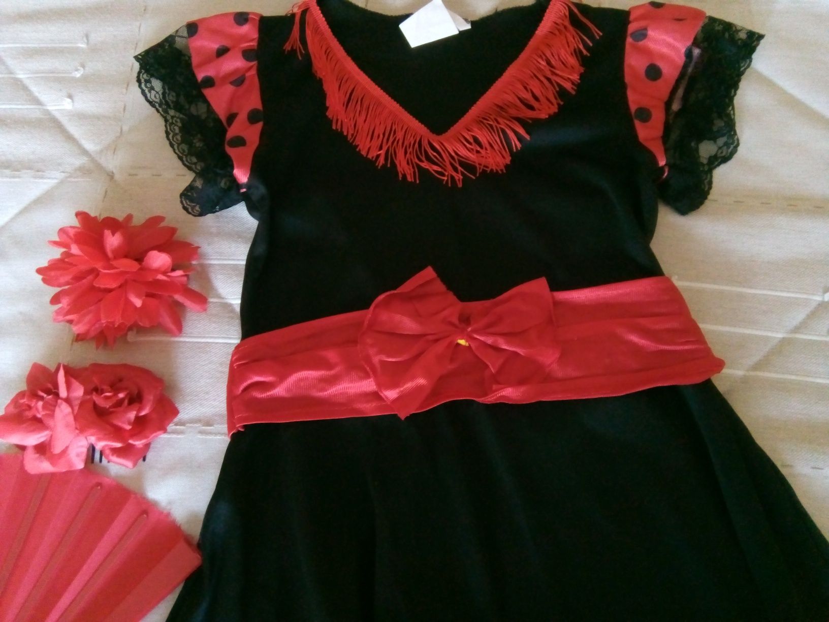 Roupa de carnaval 7-10anos dançarina de Flamengo