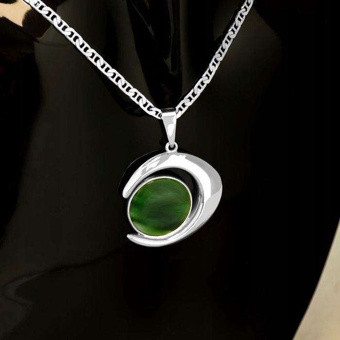 Komplet Biżuterii Srebrnej Łańcuszek Kamień Agat Próba 925 Bransoletka