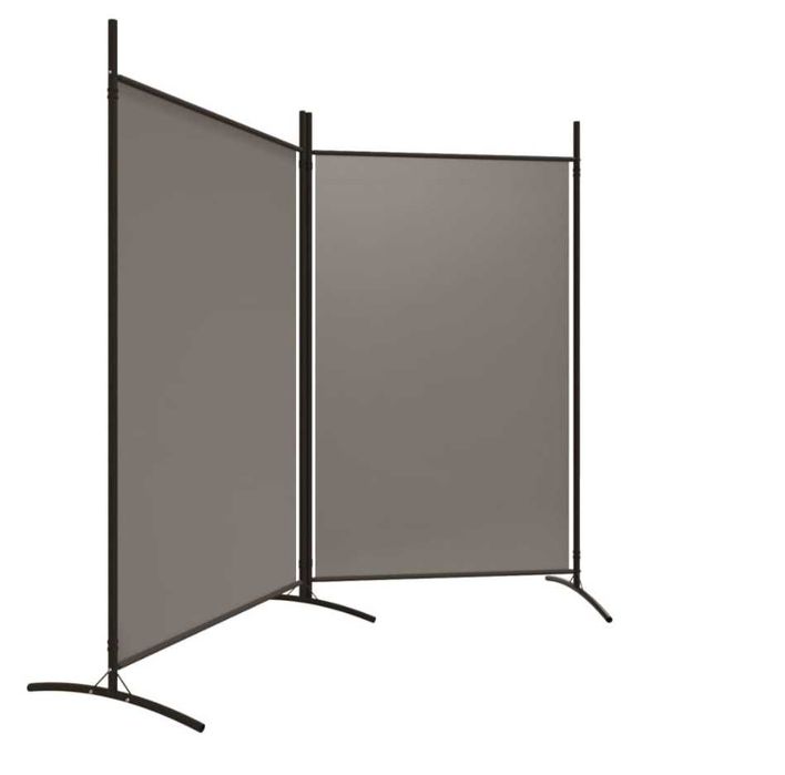 NOVO - Divisória/biombo com 2 painéis 175x180 cm tecido antracite