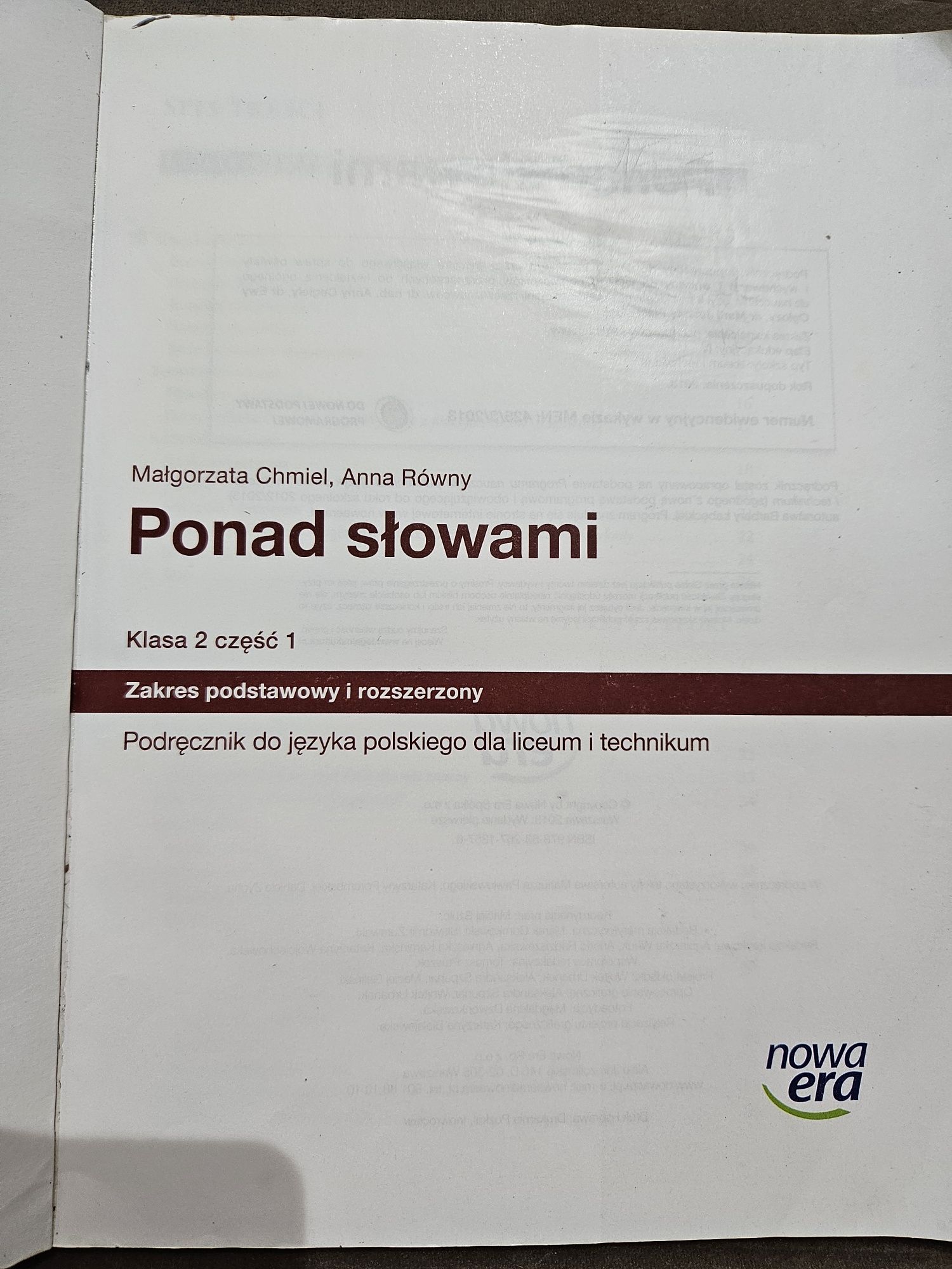 Ponad słowami podręcznik klasa 2, część 1