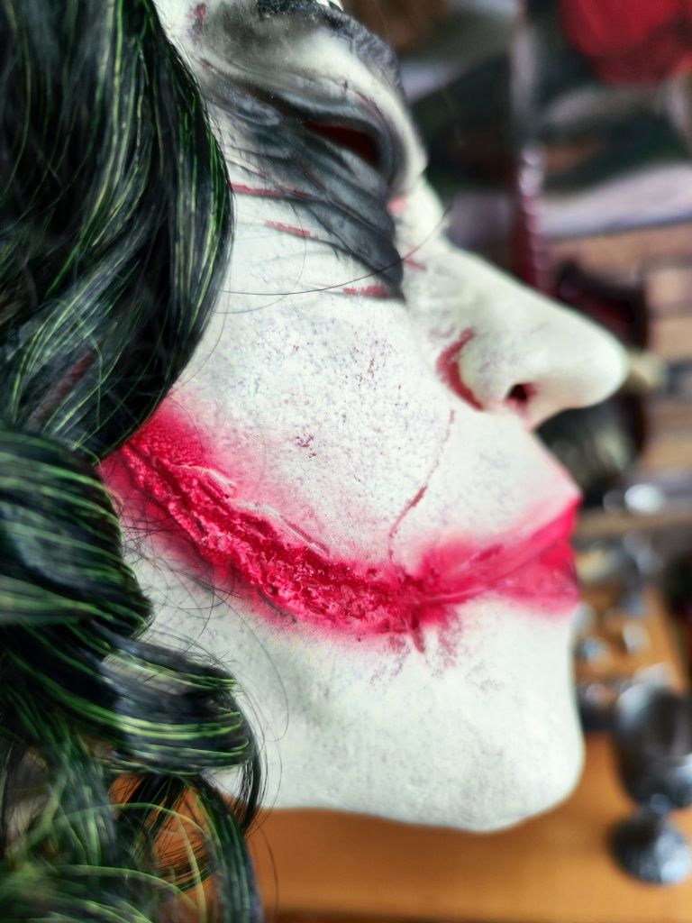 Маска Джокер з зеленими волоссям латексна. Косплей. Cosplay