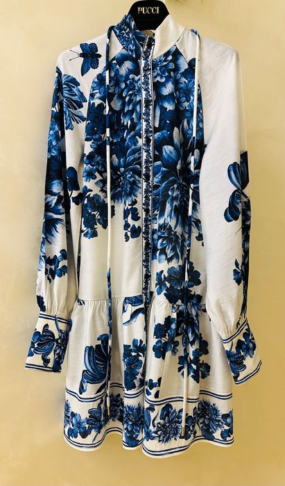 Сукня літня H&M біла синя в стилі Zimmermann шовкова платье летнее XS
