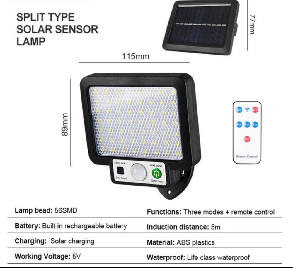 Lote de 10 holofotes 30w solar com painel