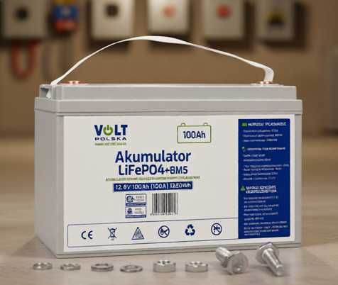 Комплект ДБЖ Volt Polska 12/230V 500/850W   акум LiFePo4 12.8V 100 Ah