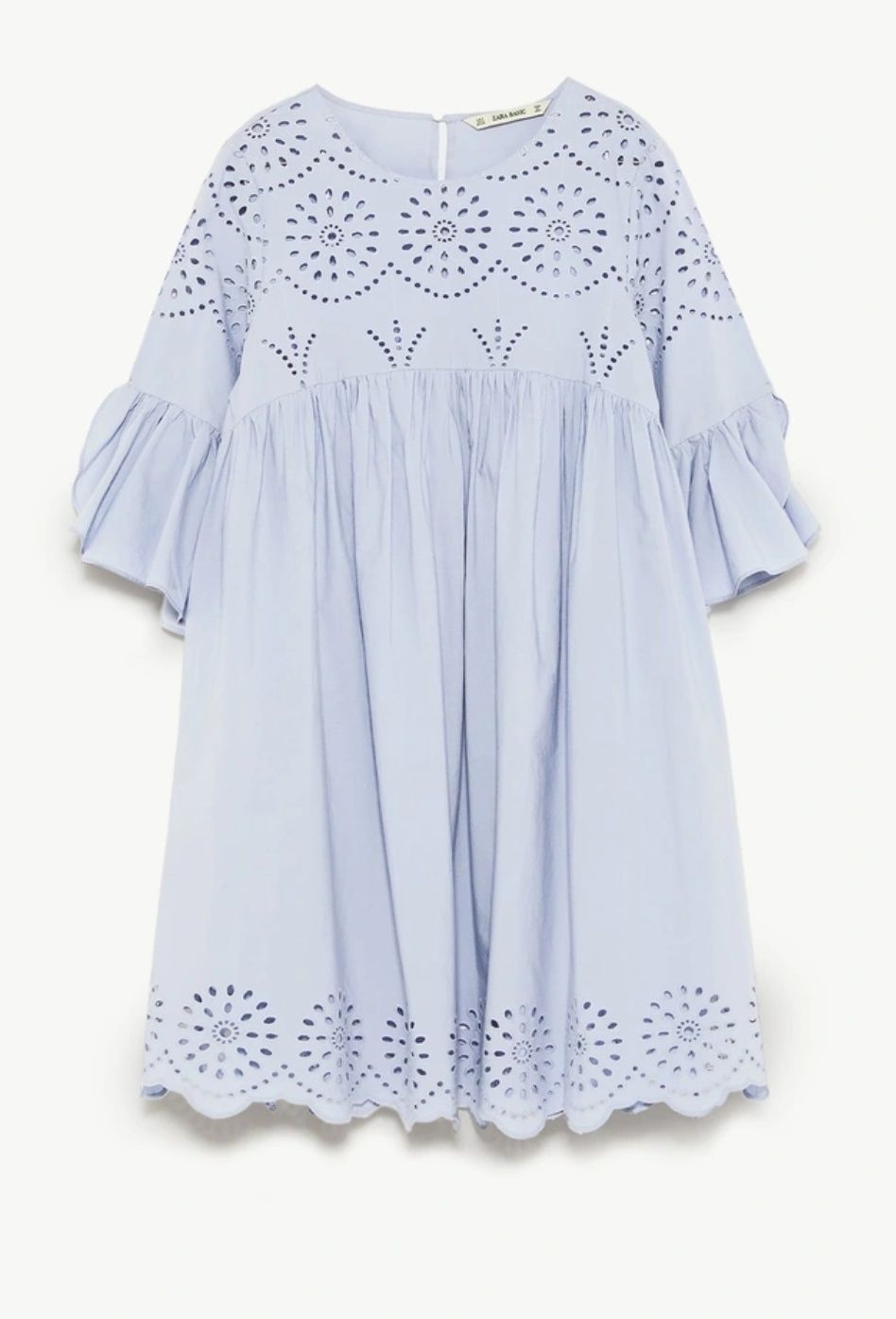 Zara XS sukienka ażurowa błękitna niebieska