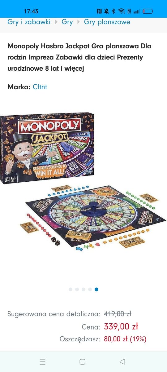 Gra planszowa Monopoly Jackpot