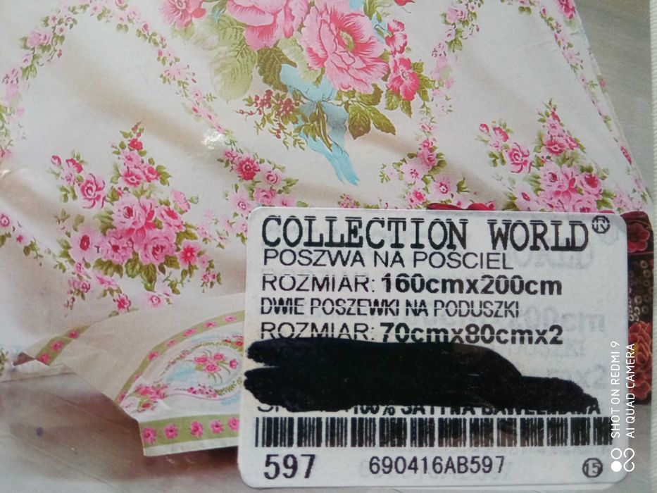 Komplet pościeli satyna b Collection World 160x200 cm shabby chic nowa