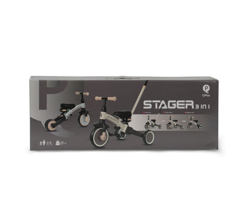 Rowerek Trójkołowy Stager 3w1 Pink Qplay