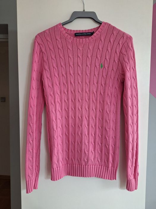 Damski sweterek sweter warkocz Ralph Lauren S