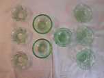 Conjunto de 9 Tacinhas Antigas em Vidro Verde