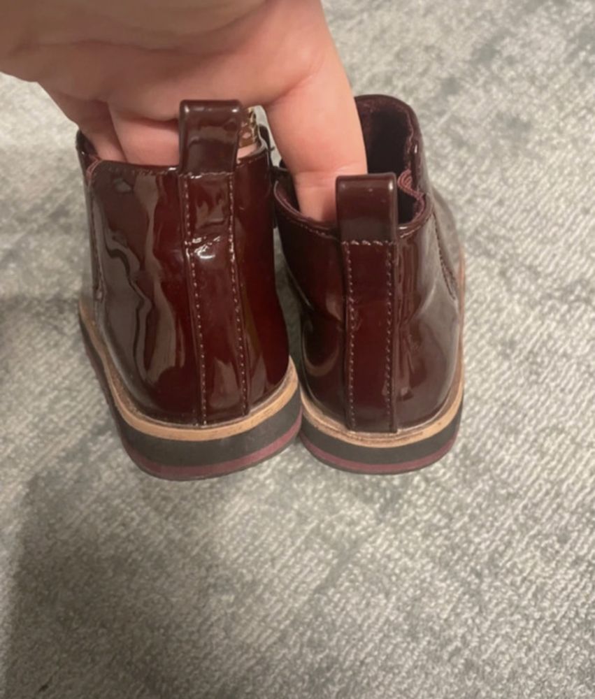 Zara botki sztyblety bordowe 21 24 cm wiosna jesien modne perełki