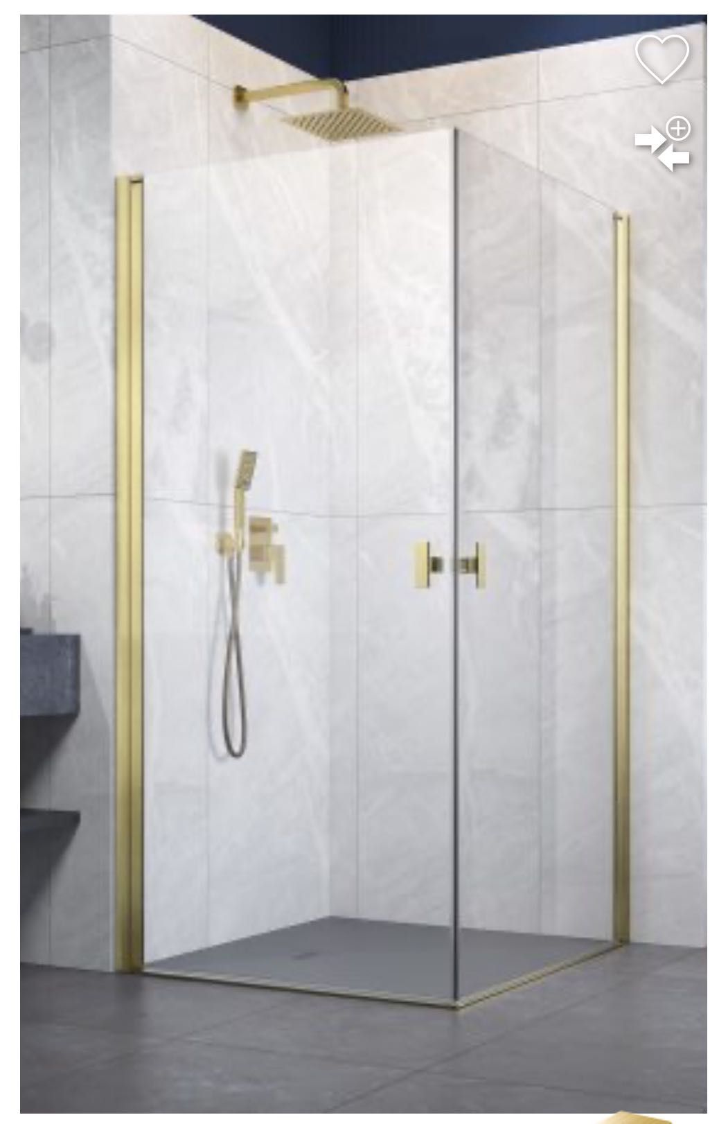 Kabina Radaway NES GOLD KDD I 90x90cm złoto szczotkowane omnires