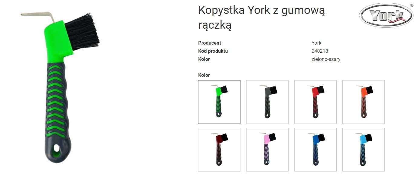 Kopystka York z gumową rączką różne kolory