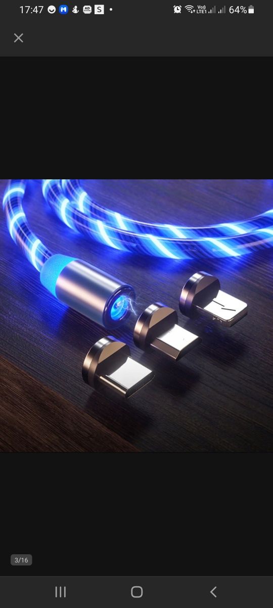 Kabel USB - USB typ C / microUSB / Lightning 1 m telefon tablet itp