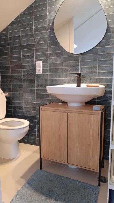 Móvel para Lavatório/ WC- Madeira e Metal Preto estilo Zara Home