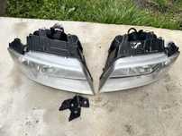 Lampy przednie xenon do Audi A6 C5, przetwornice, uchwyty