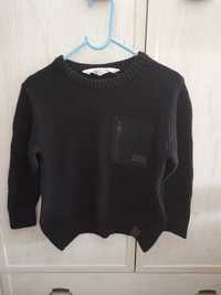 Sweterek czarny waflowy dla chłopca 110/116 H&M