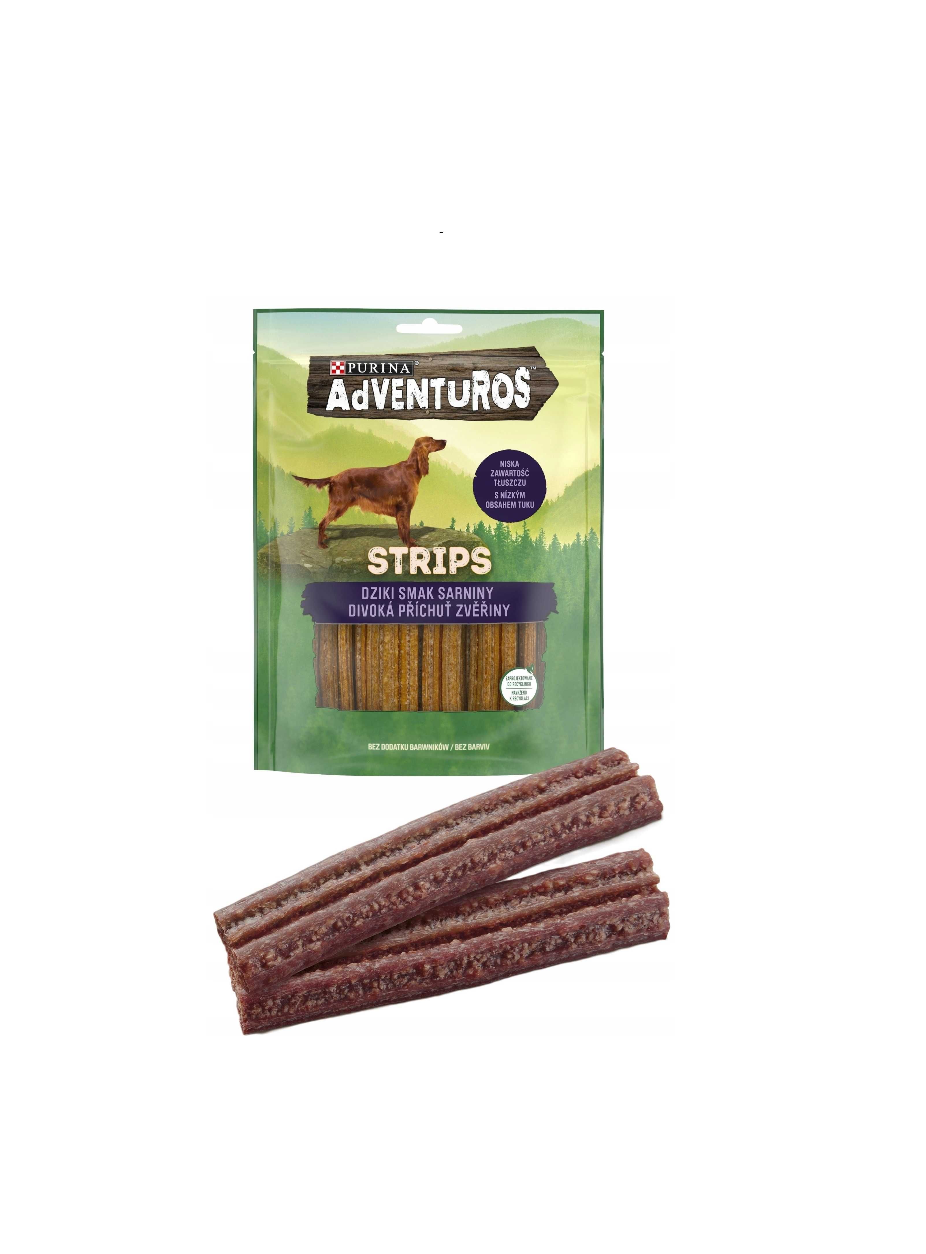 Przysmaki smakołyki dla psa do tresury ADVENTUROS Strips Sarnina 90g