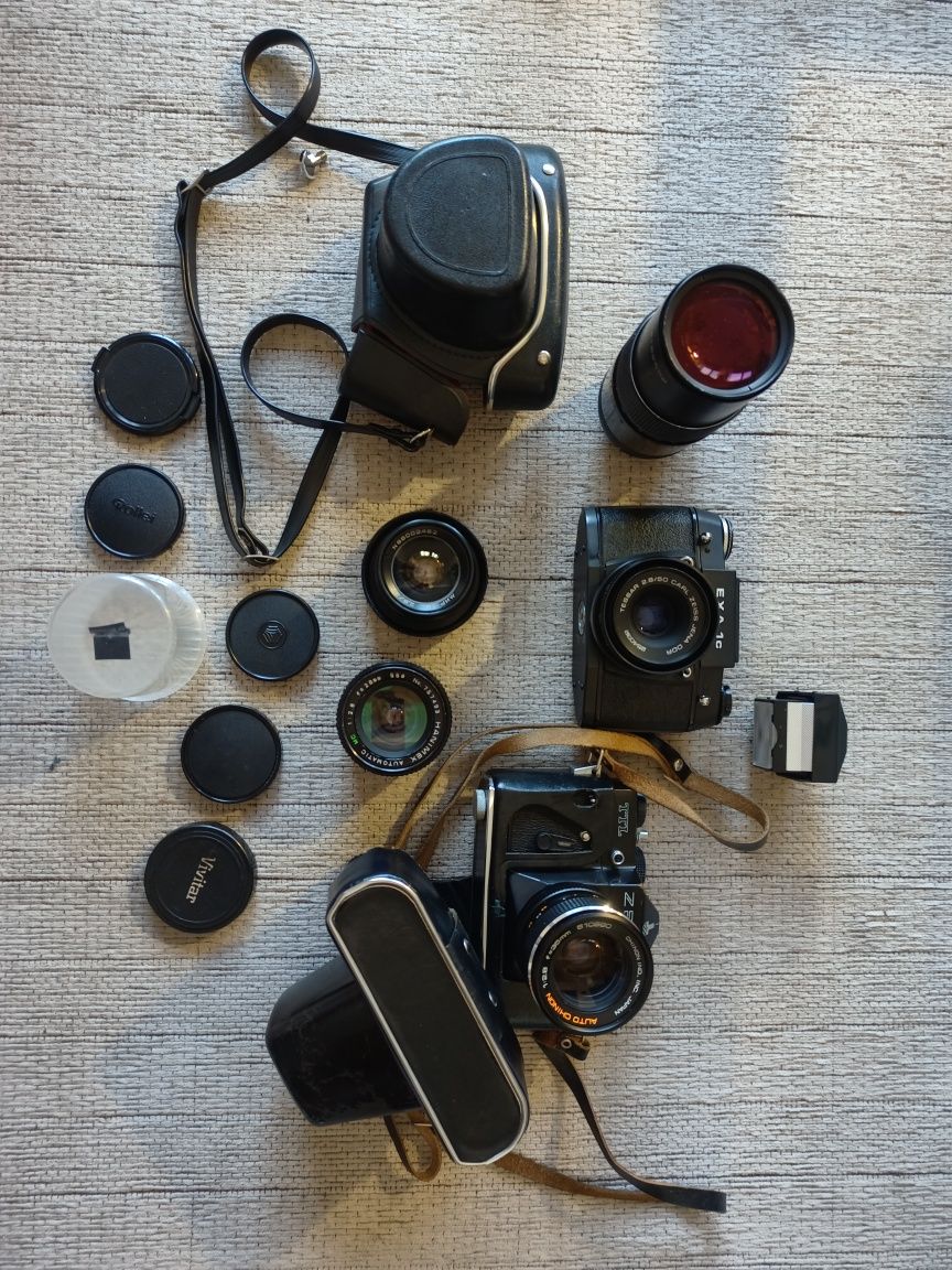 Exa 1c, Zenit TTL, Mir 1b, lentes Carl Zeiss Jena