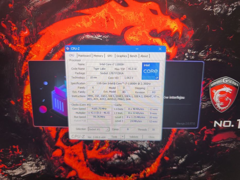 Laptop gamingowy do gier MSI GP76 11UG i7 11800UH RTX3070 32GB RAM 1TB