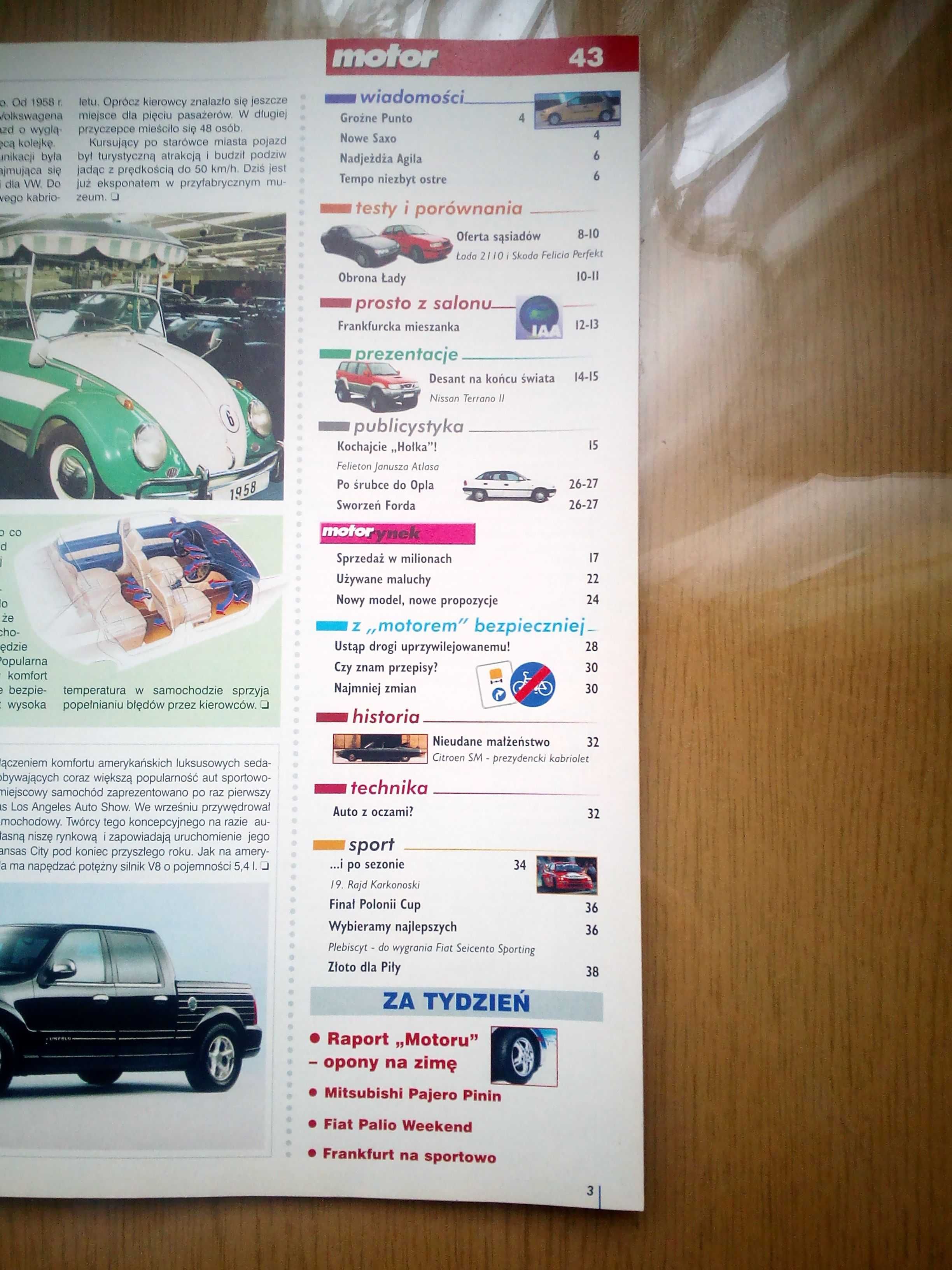 Łada 110 , Skoda Felicia , Nissan Terrano , Citroen SM , Zastava ,Yugo