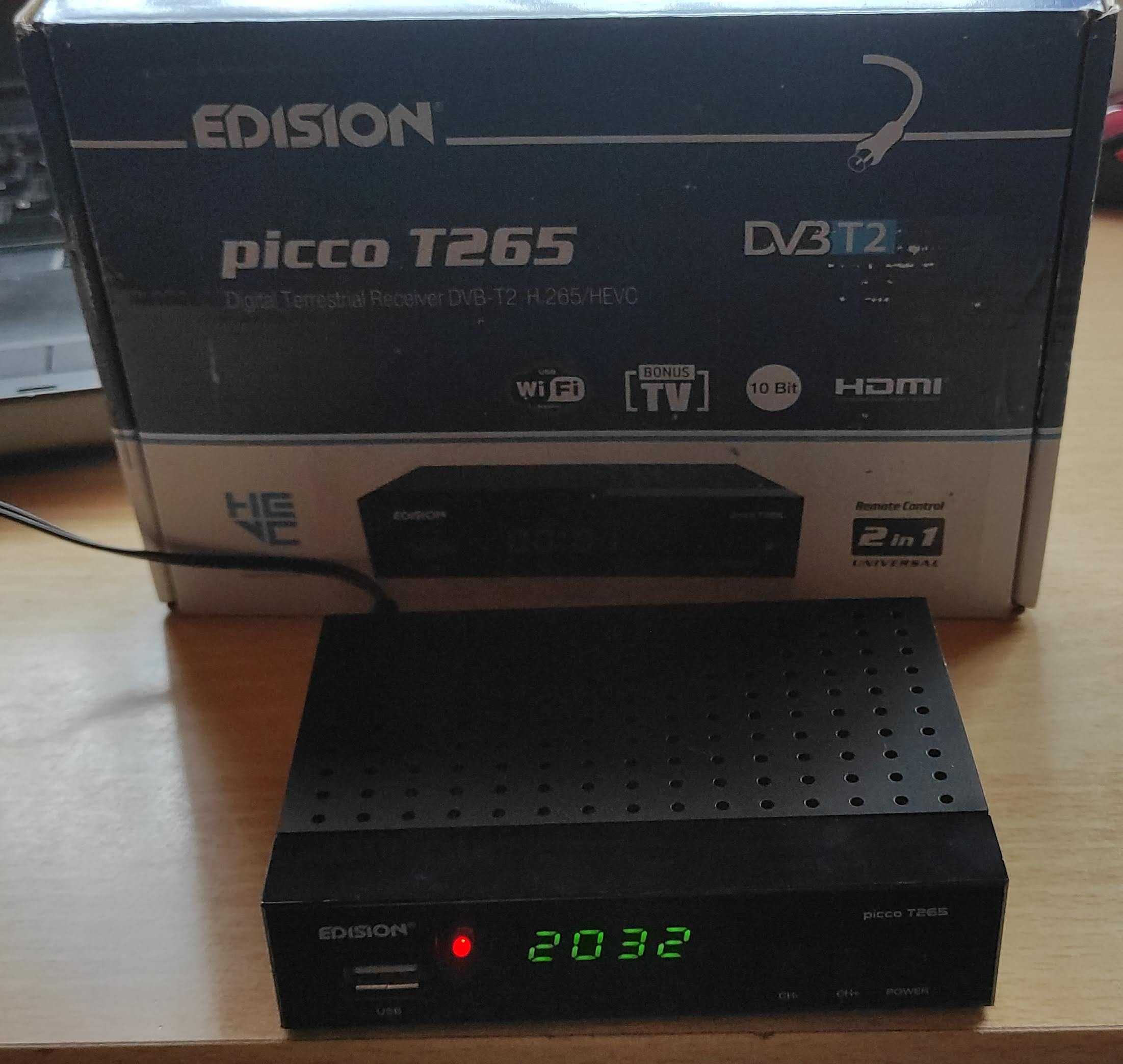 Tuner DVB-T2 Edision Picco T265+ (zasilanie 5V z USB - ładowarki itp.)