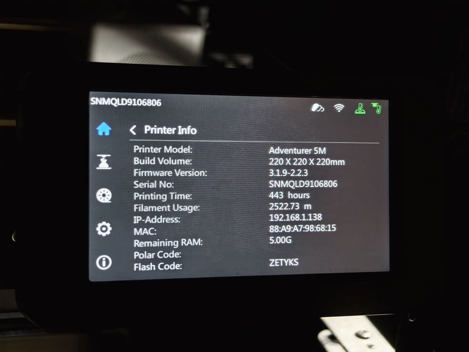 Impressora 3D FlashForge Adventurer 5M Como nova